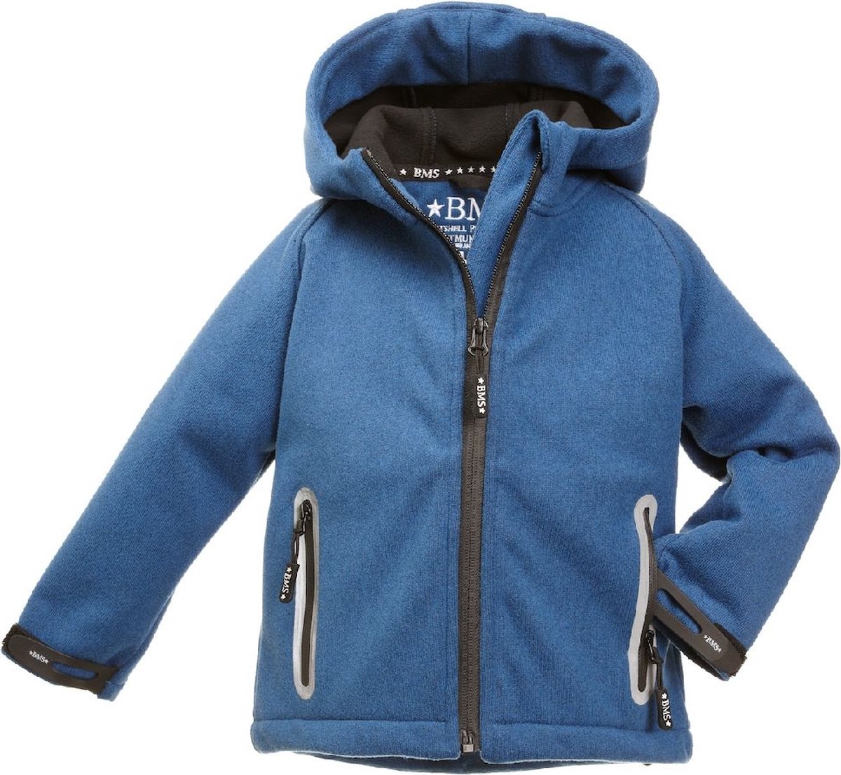 BMS Softknit-jassen met capuchon voor kinderen, koningsblauw