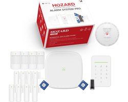 Hozard® Alarmsysteem X Pro - 4G & WiFi & CMS Supported - Draadloze Smart Home Beveiligingssysteem - 18-Delig