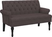 vidaXL - Bankje - met - rugleuning - 120x62x75,5 - cm - stof - donkerbruin
