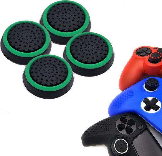 Foto: Gadgetpoint gaming thumb grips performance thumbsticks accessoires geschikt voor playstation ps4 ps5 xbox 360 one series x s nintendo switch pro controller s thumbgrips zwart met groen