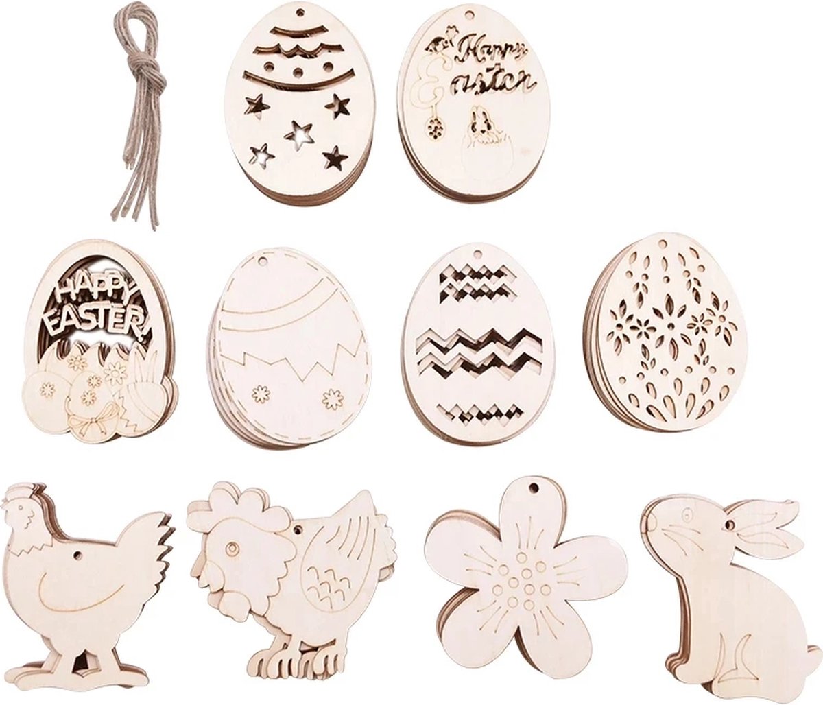 Gadgetpoint - Pasen - Easter - Paashaas - Kleuren - Knutselen - Set van 10 - Hangers
