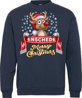 Pull de Noël Enschede | Ugly Christmas Pull Femme Homme | cadeau de Noël | Supporter du FC Twente | Marine | taille 128/140