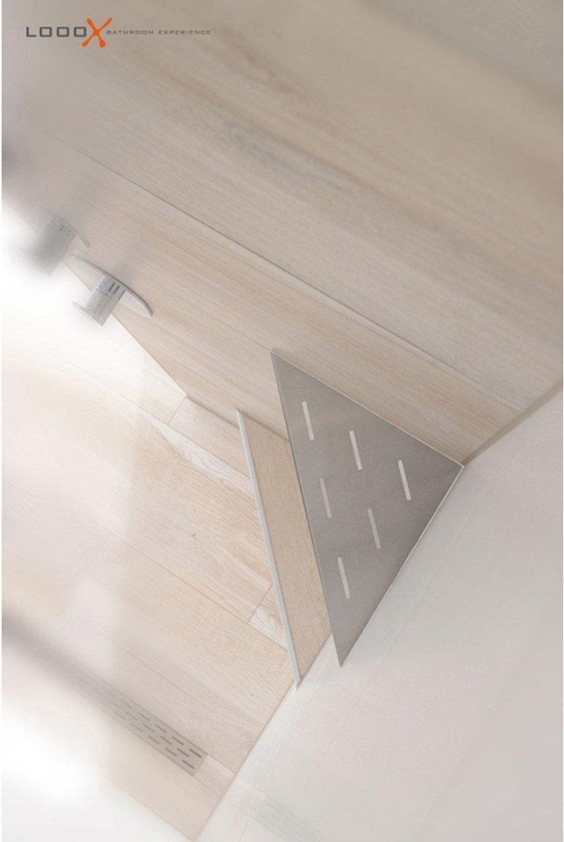 Looox corner shelf hoekplanchet - 30x22cm - RVS geborsteld