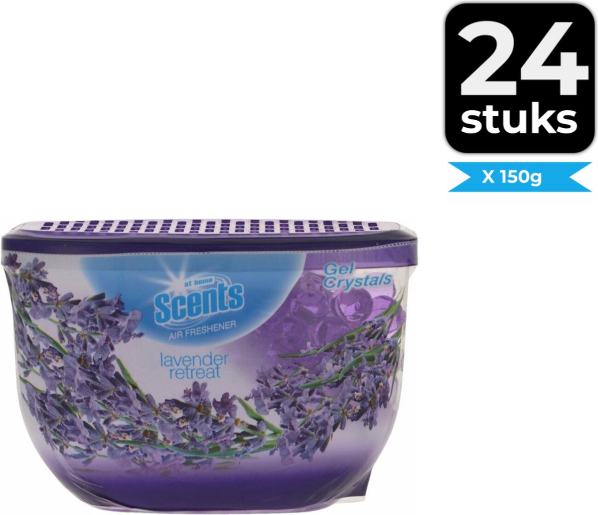 At Home Luchtverfrisser - Gel Crystals Lavendel & Kamille 150g - Voordeelverpakking 24 stuks
