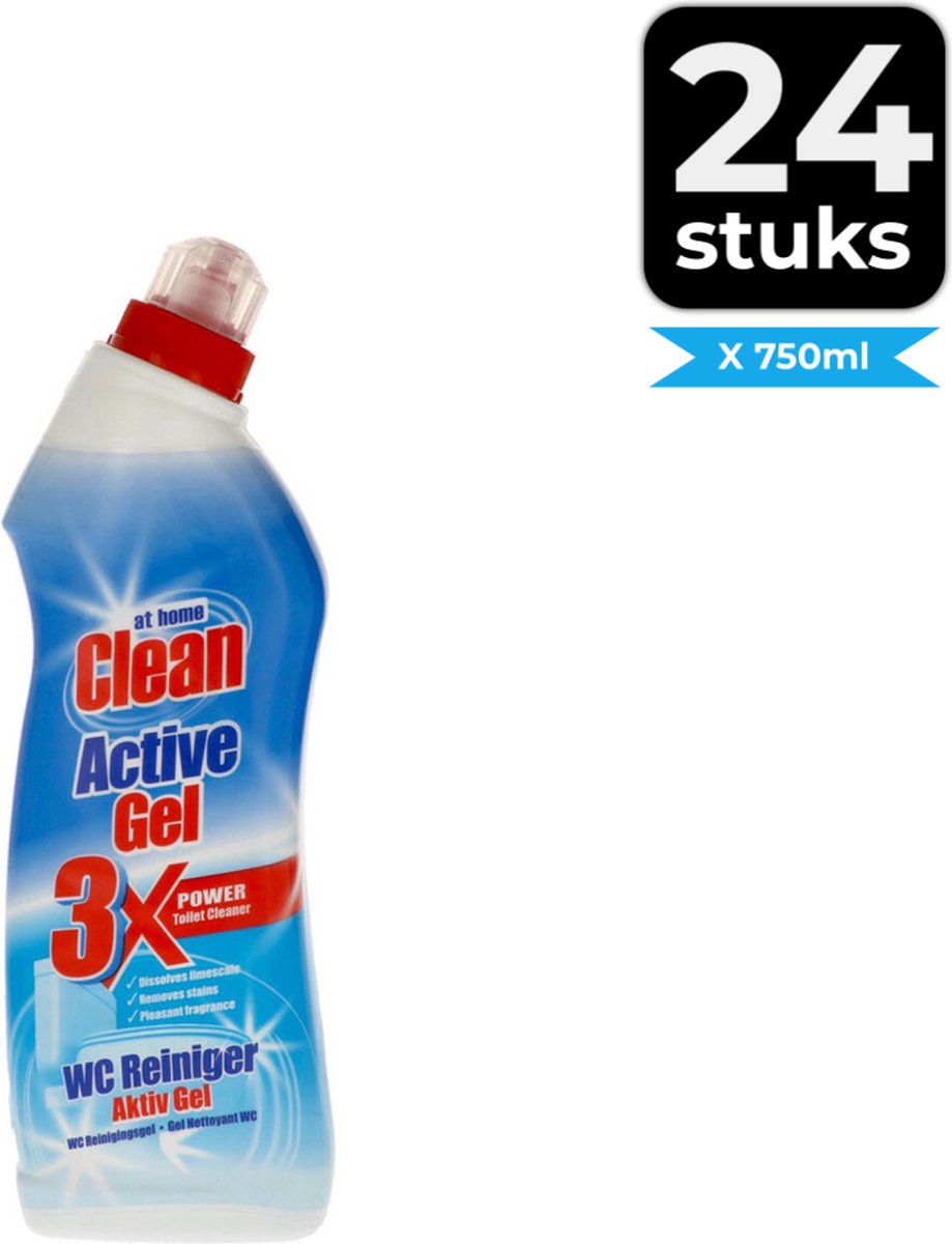 At Home Clean Toiletreiniger - Active Gel 750 ml - Voordeelverpakking 24 stuks