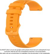 Oranje Bandje geschikt voor Garmin Vivoactive 4S (niet voor de normale Vier!) -18 mm - Maat: zie maatfoto - orange rubber
