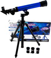 Playos® - Telescoop - Blauw - 20x 30x en 40x Vergroting - Verstelbaar Statief - Educatief Speelgoed - STEM Speelgoed - Driepoot Standaard - Sterrenkijker