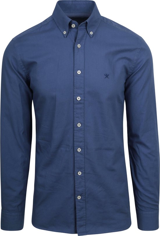 Hackett - Overhemd Garment Dyed Offord Blauw - Heren - Maat M - Slim-fit