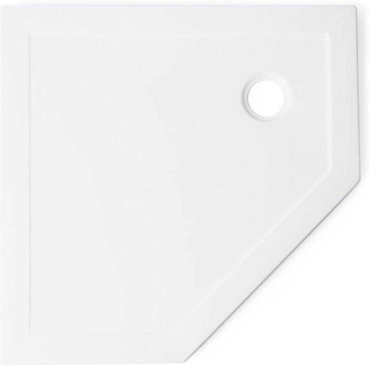 Saniclass Diamond douchebak – Vijfhoek - 90x90x4 cm – Wit acryl