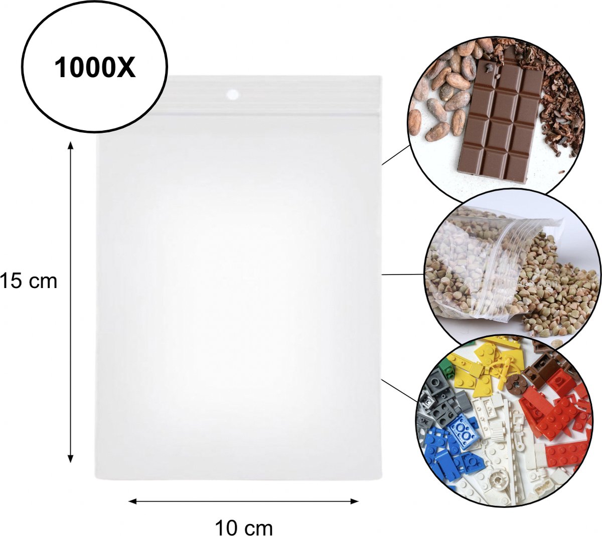 PD® - Gripzakjes - Gripzakjes 100 x 150 mm - 1000 stuks - EXTRA STERK - Diamond painting zakjes - Grip zakjes - 1000 stuks - Transparant