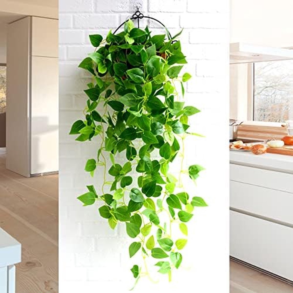 Dremisland 3 STKS Nep Klimop Slinger Kunstmatige Gebladerte Planten 15 cm Geurloze Zijde Klimop Bruiloft Slinger Wijnstokken Nep Hangende Planten Groen Decor voor Binnen Buiten Bruiloft Boog Muur
