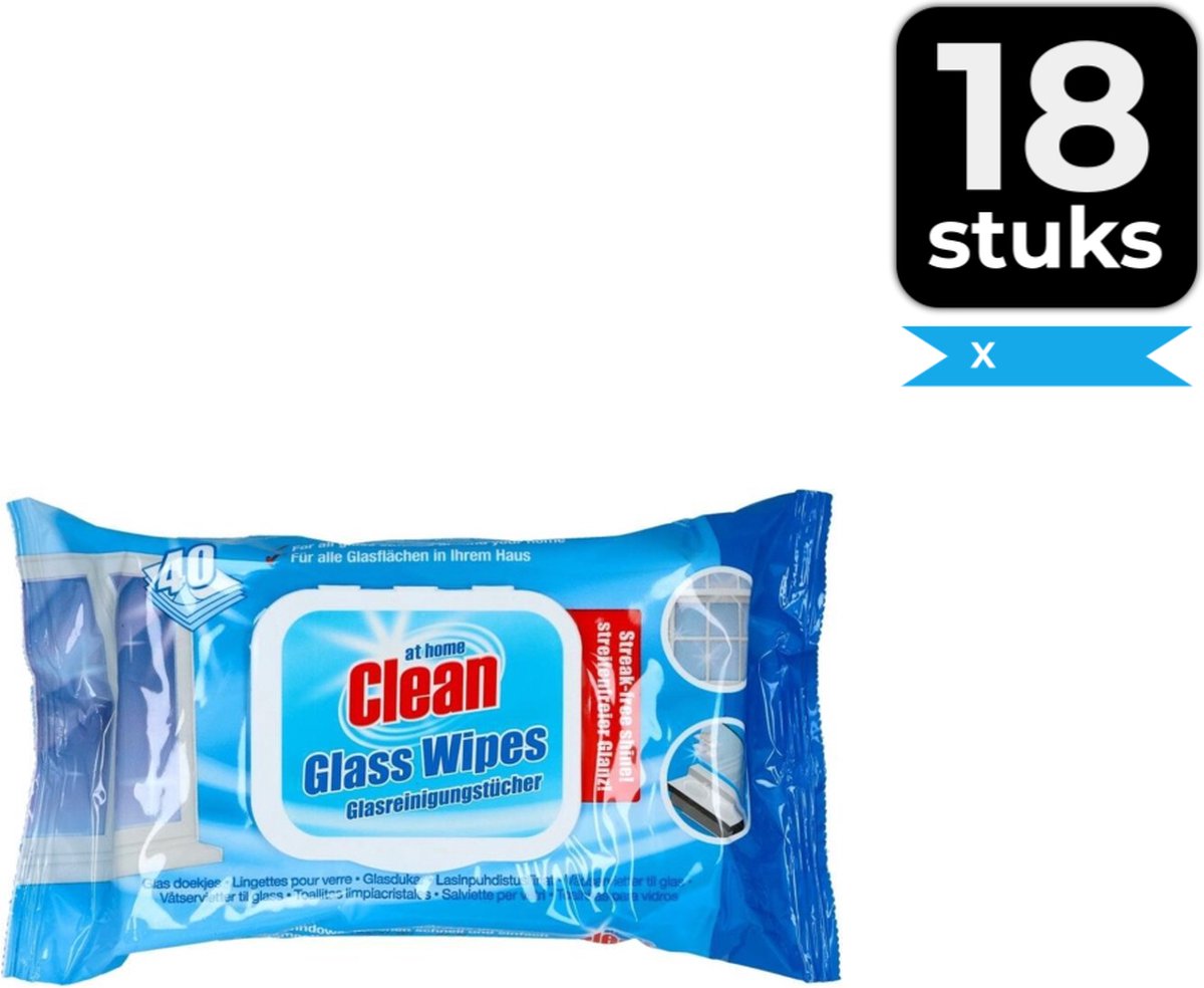 At Home Reinigingsdoekjes Glas 40 stuks - Voordeelverpakking 18 stuks