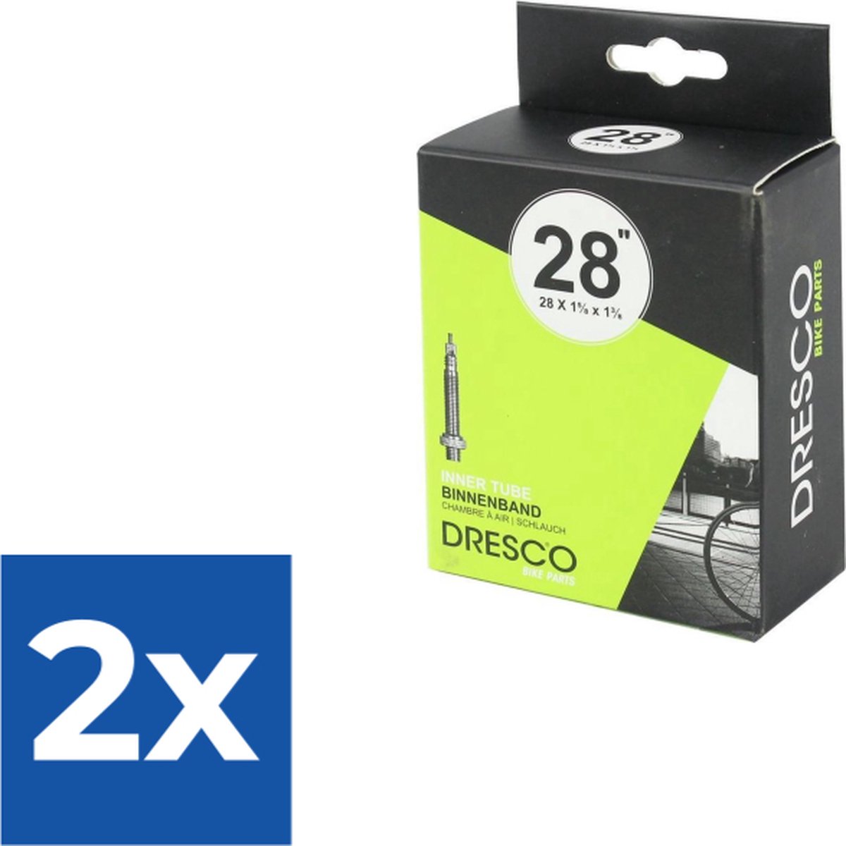 Dresco Binnenband 28 x 1 5/8 x 1 3/8 (37-622) Sclave 40mm - Voordeelverpakking 2 stuks
