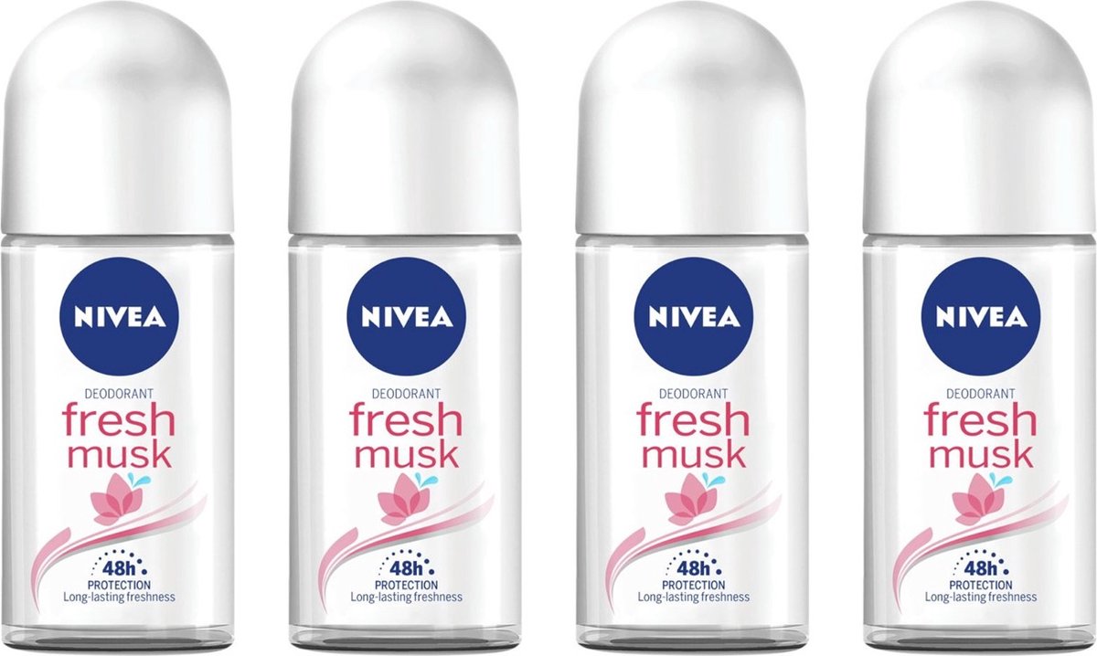 Goedkoopste Nivea Deo Roller Musk - 4 x 50 ml