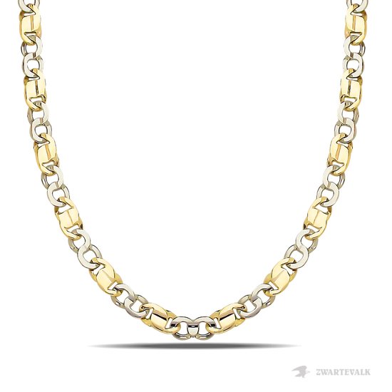 Juwelier Zwartevalk 14 karaat gouden bicolor ketting - BF 871/60cm