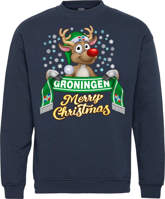 Kersttrui Groningen | Foute Kersttrui Dames Heren | Kerstcadeau | FC Groningen supporter | Navy | maat 140/152