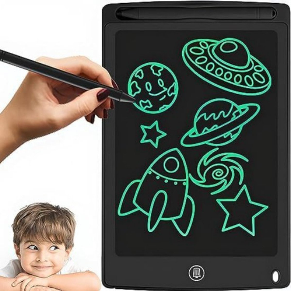 Tekentablet Kinderen - Tekentablet Met Scherm - Grafische Tablet - Zwart - 8,5inch