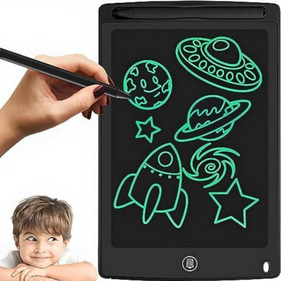 Tekentablet Kinderen Tekentablet Met Scherm Grafische Tablet Zwart 8,5inch bol