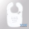 VIB® - Slabbetje Luxe velours - Er is een klein wondertje op komst (Wit-Grijs) - Babykleertjes - Baby cadeau