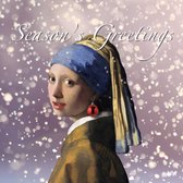 Luxe kunst kerstkaarten - set van 5 Christmas vouwkaarten - Engelstalig Season' Greetings met envelop