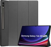 Samsung Galaxy Tab S9 Plus / S9 FE Plus housse bibliothèque à trois volets avec fonction réveil/auto Grijs - Tab S9 Plus / S9 FE Plus Cover smart cover
