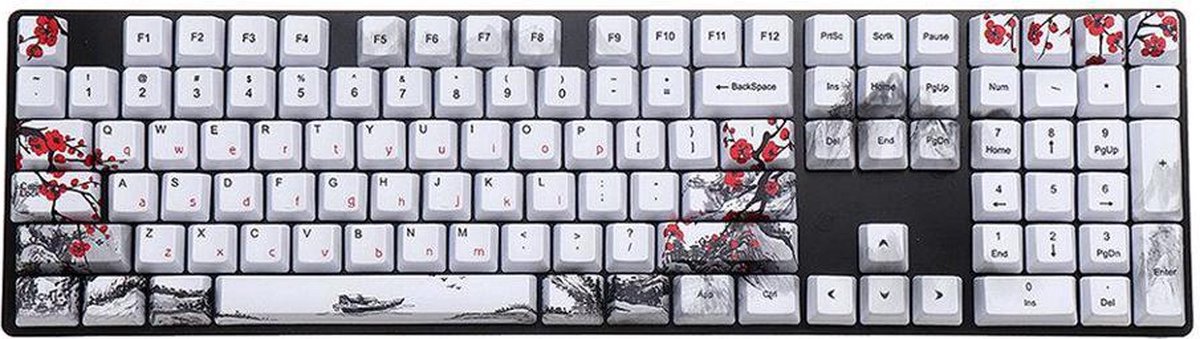 Keycaps set pruimenbloesem honderdtien toetsen