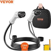 Câble de charge VEVOR Type 2 - Chargeur de maison mobile vers type 2 - Câble de charge EV Câble de véhicule électrique - 32A 5m 7kW TPU