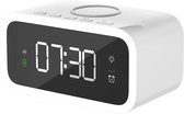 Xatrics Digitale Wekker - Wekker met Draadloze Qi Oplader - Nachtlamp - Digitale Klok - Dimbaar - Drie Alarmen - geschikt als kinderwekker - Kleur Wit