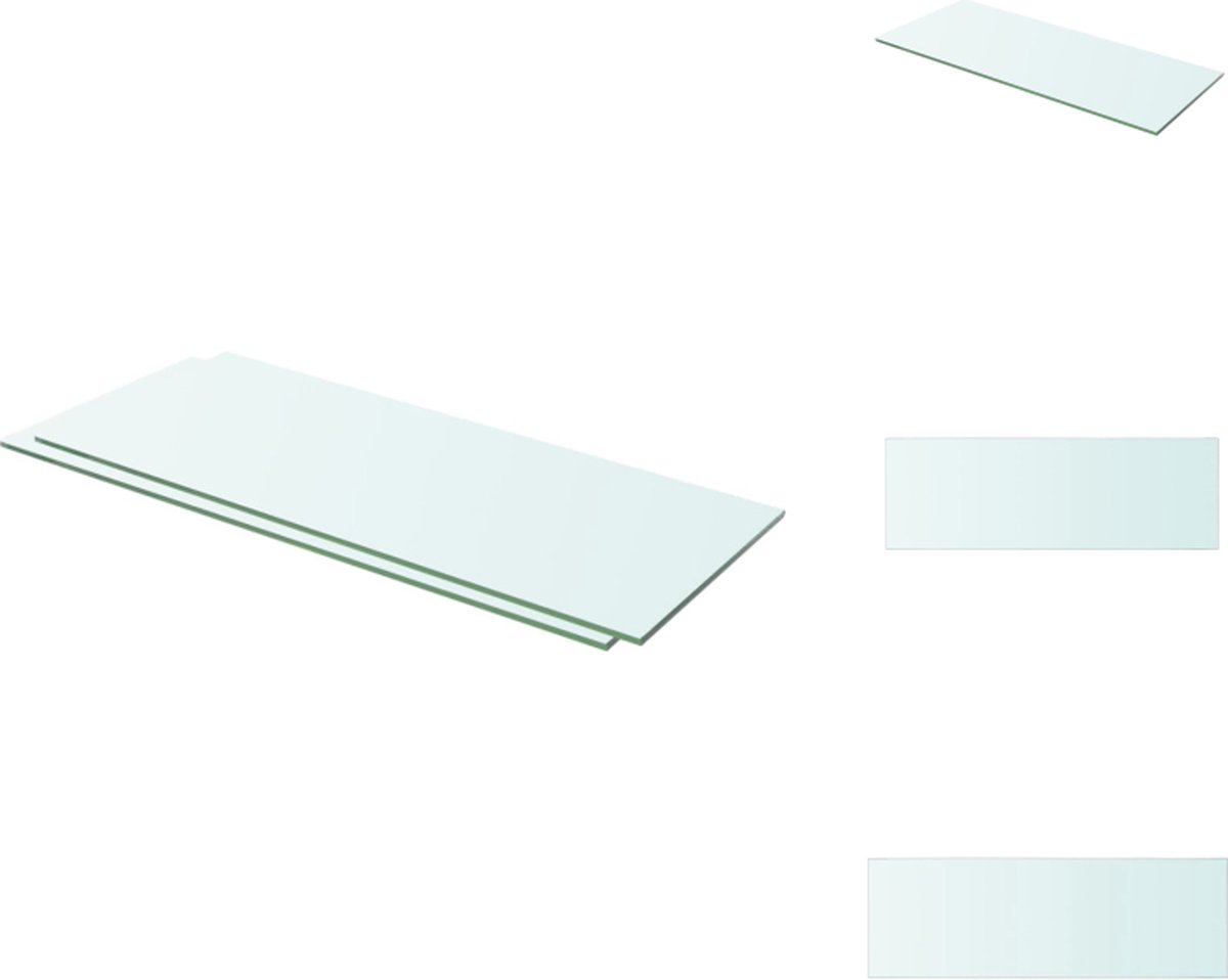 VidaXL Glazen Schap 60 x 20 cm Transparant 8 mm Dikte Wandsteun