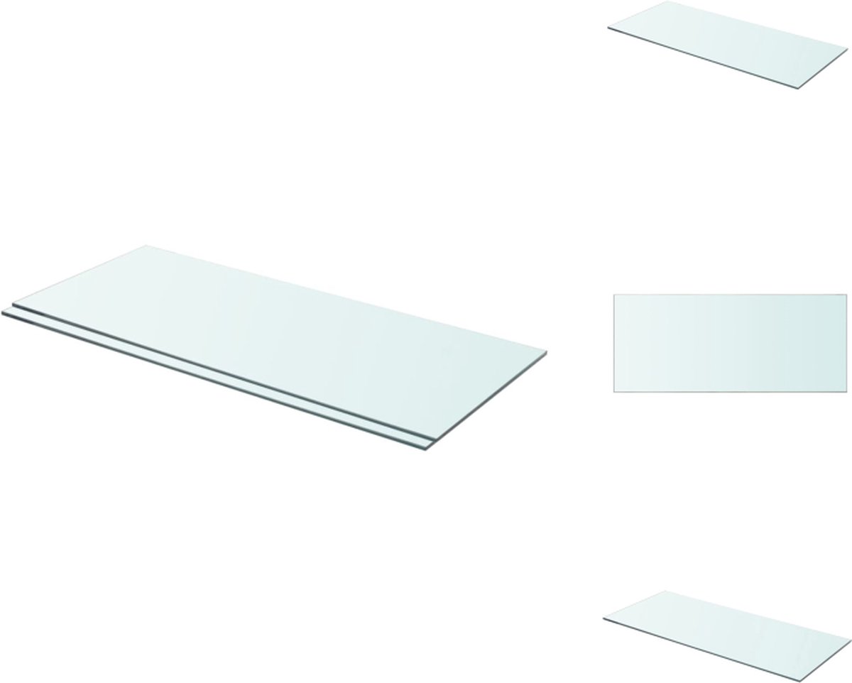VidaXL Glazen Schap Transparant 70 x 30 cm 8 mm 15 kg draagvermogen Wandsteun