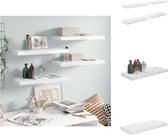 vidaXL Wandplanken - Trendy set van 4 - Hoogglans wit - 60 x 23.5 x 3.8 cm - Honingraat MDF en metaal - Wandsteun