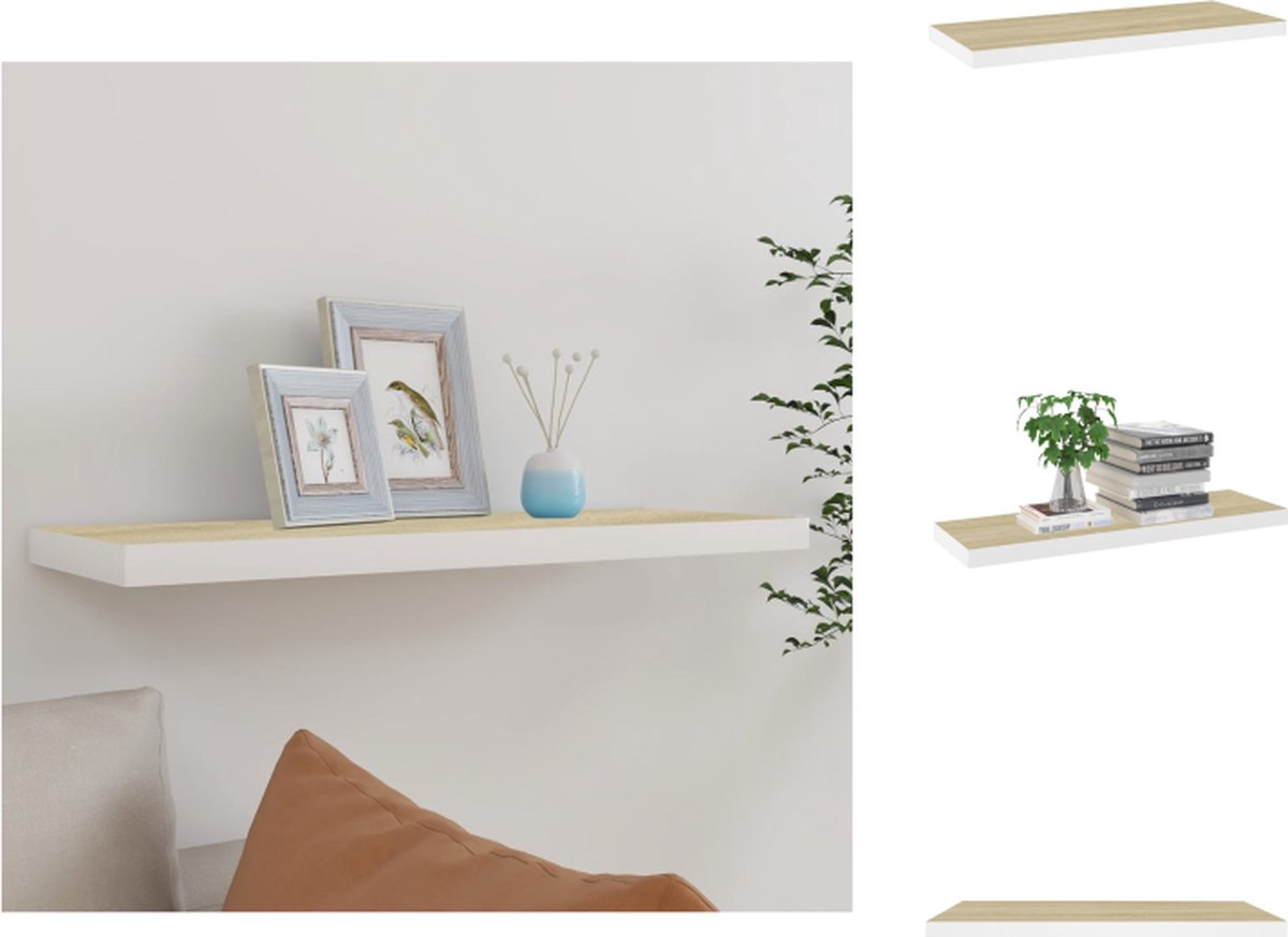 VidaXL Wandschap Woonaccessoires 80 x 23.5 x 3.8 cm Honingraat MDF en Metaal Wandsteun