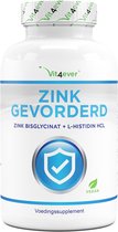 Zink 25 mg - 400 tabletten - Premium: Zinkbisglycinaat van Albion® + L-Histidine - Hoge biobeschikbaarheid - Chelaatcomplex - Laboratorium getest - Veganistisch - Hooggedoseerde - Vit4ever