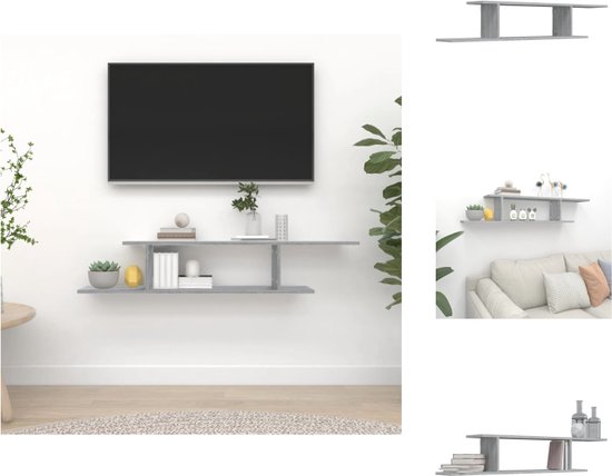 vidaXL Wandschappen 2 st 100x15x20 cm bewerkt hout sonoma eikenkleurig