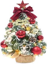 Mini Kerstboom - Kerstboom - Kleine Kerstboom - Kerstboom met verlichting - Tafelkerstboom - Kunstzinnig versierd - voor Kerstdecoratie - 40CM