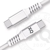 XQISIT Cotton braided USB-C naar USB-C 2.0 200cm - Wit