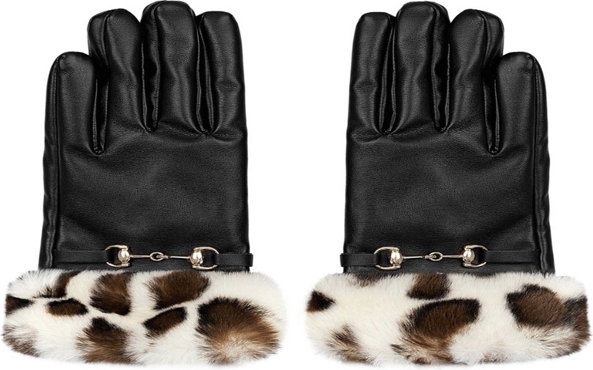 Handschoenen - Faux - Beige/zwart - Milace