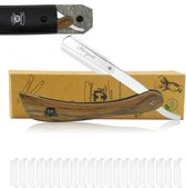 Bol.com Haryali London Cutthroat Razor voor heren: houten handvat messen en koffer | Professioneel kappersscheermes met vervangb... aanbieding