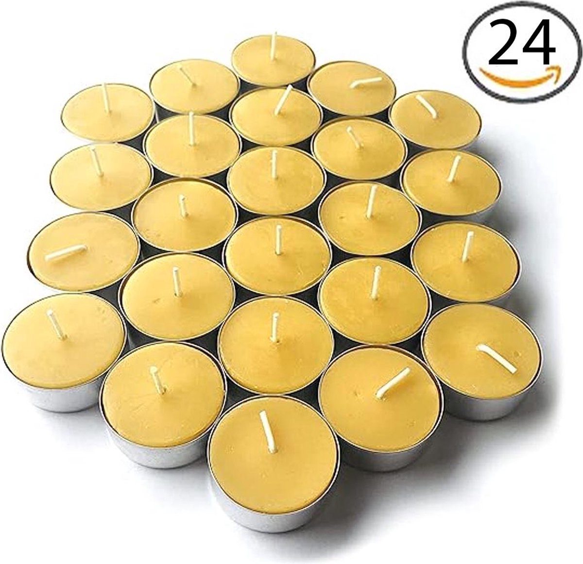 Wehl Commerce Bijenwas Waxinelichtjes 24 stuks 100% Zuivere Bijenwas Kaars bijenwas kaarsen bijenwas theelichtjes plantaardige waxinelichtjes
