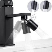 Fixation de tête de robinet - Tête de robinet à économie d'eau - Tête de robinet rotative à 360 degrés - Noir Premium -
