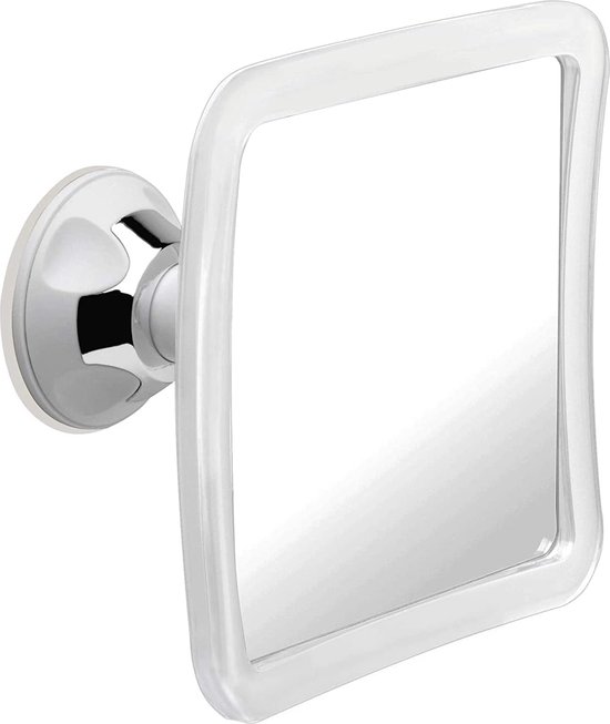 Miroir de douche antibuée avec ventouse, miroir de rasage, miroir de douche antibuée pour salle de bain, miroir de douche incassable antibuée, 16 x 16 cm