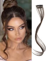 Haarextensie clip-in extensie - Licht Bruin - golvende haarverlenging - net echt haar - haarextensies - clips - voordelige clip-in extensies - synthetisch haarstukje voor vrouwen