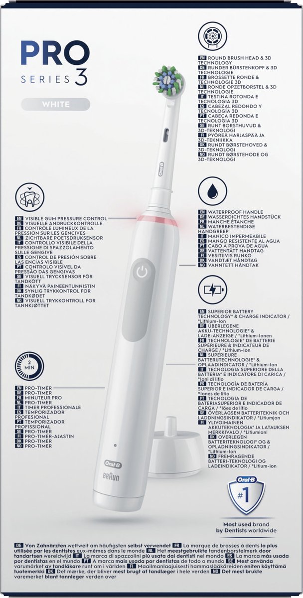 Afbeelding 3 van Oral-B Pro 3 3000 - Elektrische Tandenborstel - Wit