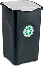 Poubelle - 'Ecogreen' - tri des déchets - poubelle - Zwart avec couvercle blanc - 50 litres