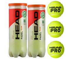 Head Padel Team ballen - Paddelballen- Padel - Padel ballen- World Padel Tour Ballen- 2 blikken met 3 ballen