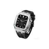 Luxe Apple Watch zilver Case - zwart 45mm