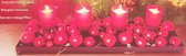 Tafeldecoratie Kerst Rood - Kaars en ballen - Kerst stuk XL - 53 x 15 cm
