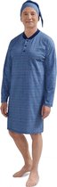 Martel Mikolaj heren nachthemd met lange mouwen- 100% katoen - blauw 3XL