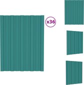 vidaXL Dakpanelen - Veelzijdig - Metalen - Afmeting- 60x45 cm - Ken- Groen - Gegalvaniseerd - 0.23mm (36 stuks) - Dakplaat