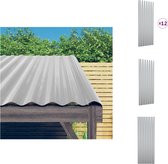 vidaXL Ensemble de panneaux de toit - Métal - 12 pièces - 100 x 36 cm - Argent - Tôle de toit
